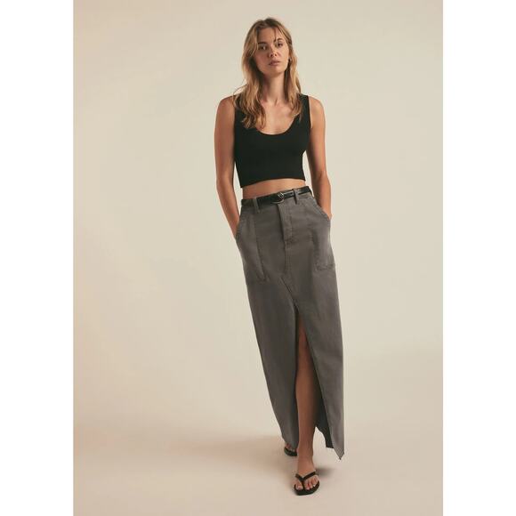 Favorite Daughter Sadie Utility Maxi Skirt Size 26 Chic & Versatile Retail $228